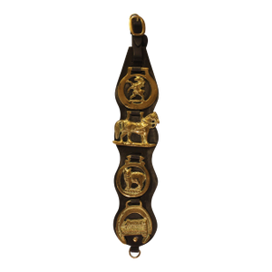 Early 20th Century English 4-Brass Leather Horse Strap