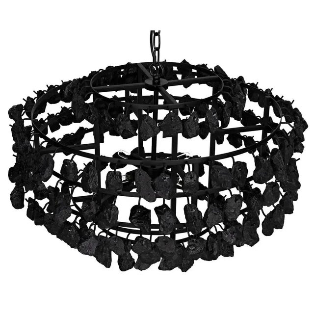 Not Yet Made - Made To Order NOIR Vulcan Chandelier, Black Iron with Black Glass For Sale - Image 5 of 5