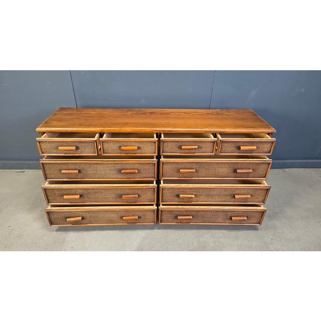 Vintage Rattan and Bamboo Chest of Drawers, 1970s For Sale - Image 6 of 12