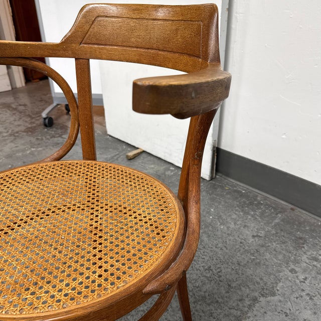 Brown Thonet Bentwood Cane Seat Armchair, Vintage For Sale - Image 8 of 12