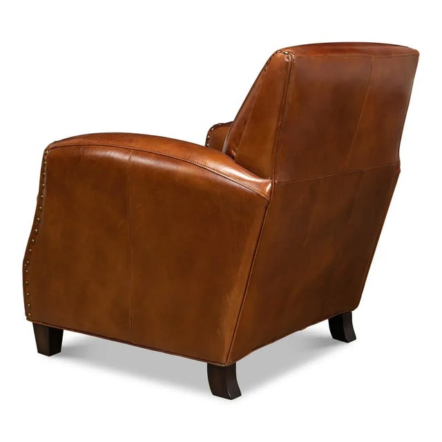 Classic Leather Armchair For Sale - Image 4 of 12