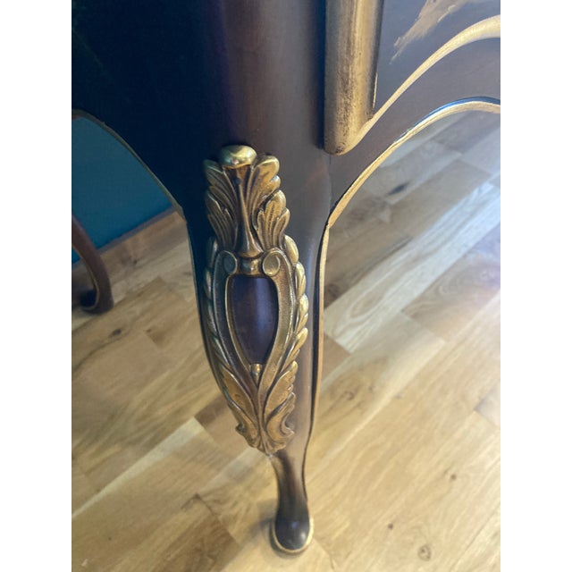 Vintage Gilt Chinoiserie Campaign Desk & Chair Set of 2 by Union National Furniture For Sale - Image 14 of 18