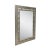 Neoclassical Regency style handcrafted mirror. Rectangular hand carved wooden structure with silver foiled finish, Spain,...