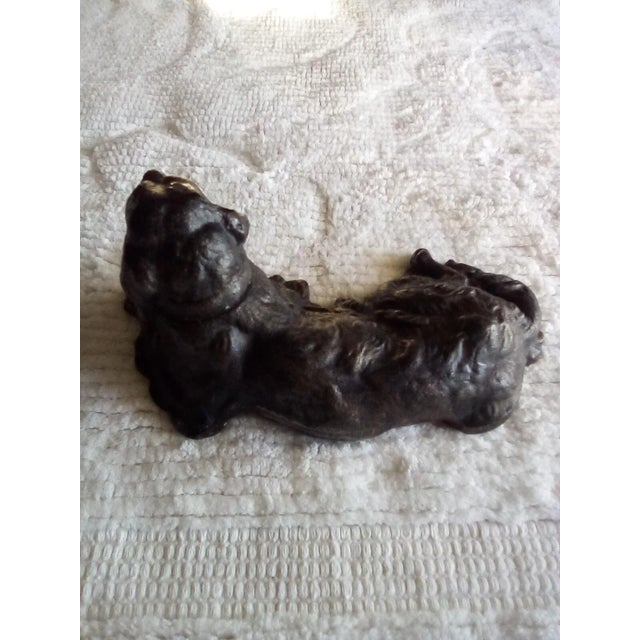 Figurative Late 19th Century Cast Iron Reclining Dog Doorstop/Sculpture For Sale - Image 3 of 9