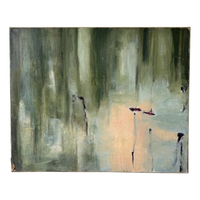 JF Caron, Abstract Water Lilies, 20th Century, Painting on Canvas For Sale