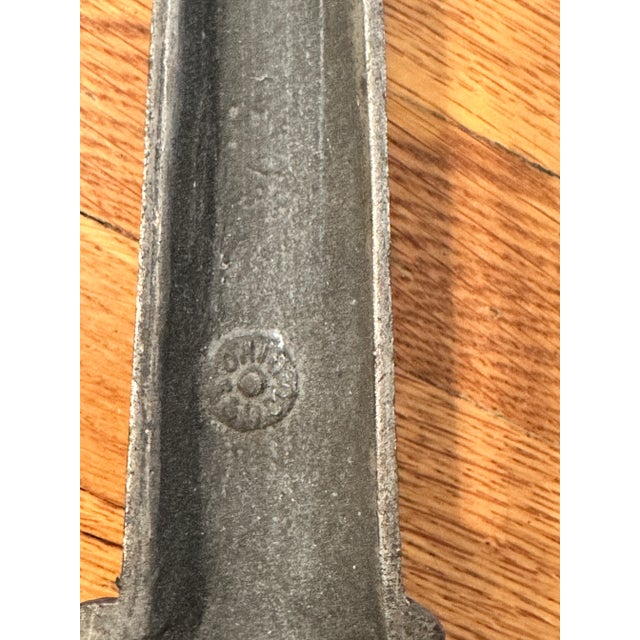 Antique Art Nouveau Cast Iron Andirons by Ohio F & M Co., Circa 1900–1920 For Sale - Image 10 of 10