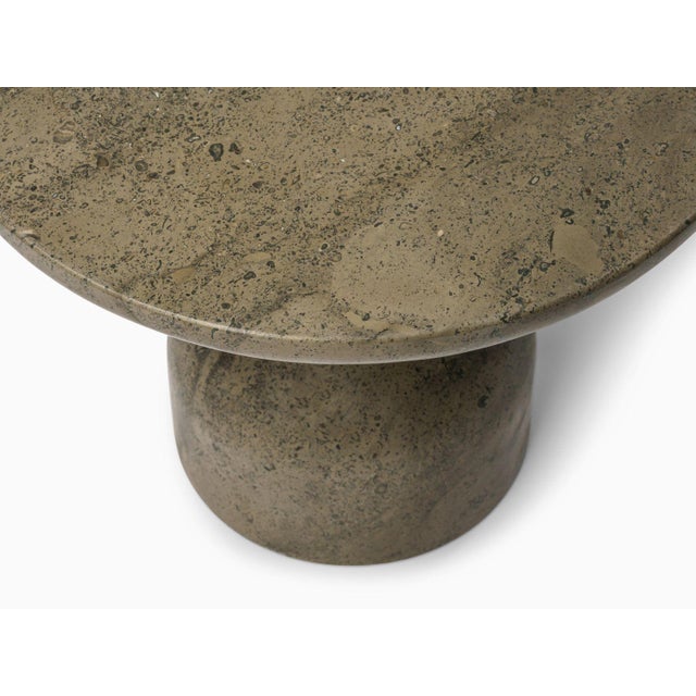 Gray Peso Minimalist Round Side Table in Limestone by Depping & Jørgensen For Sale - Image 8 of 10