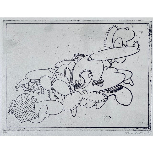 Late 20th Century tom ButterAmerican Artist Contemporary Etching Tom Butter Cartoon Cactus Desert Landscape, 1997 For Sale - Image 5 of 8