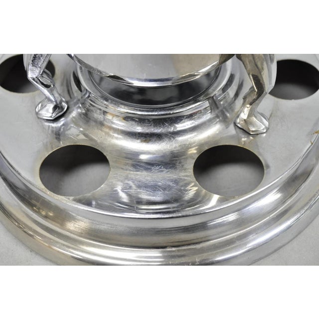 Vintage Art Deco Figural Chrome Metal Barware Samovar Decanter W/ Shot Glasses - 7pcs For Sale - Image 14 of 18