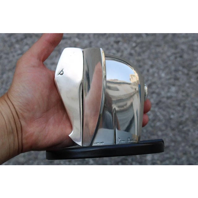 Silver Bookends by Pierre Cardin for Lamag, 1980s, Set of 2 For Sale - Image 3 of 6