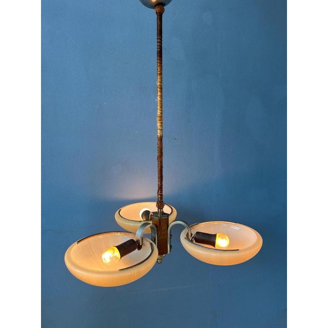 Art Deco Glass Pendant Lamp For Sale - Image 5 of 11