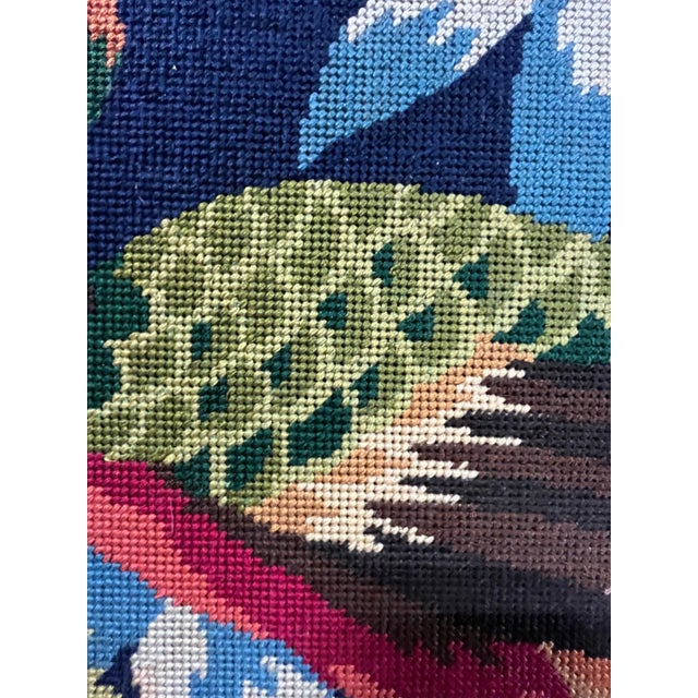 Vintage French Needlepoint Tapestry Birds of Paradise For Sale - Image 10 of 11