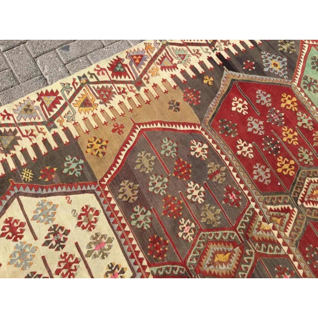 Oversized Vintage Turkish Kilim Rug - 75" X 180" For Sale - Image 4 of 11