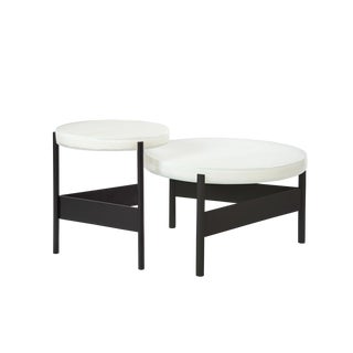 Alwa Two Big 5601wb Side Table with White Top and Black Base by Sebastian Herkner for Pulpo For Sale