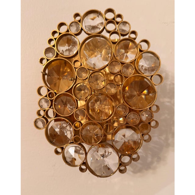 1960s Mid Century Modern Palwa Crystal 1 Wall Light For Sale - Image 10 of 13
