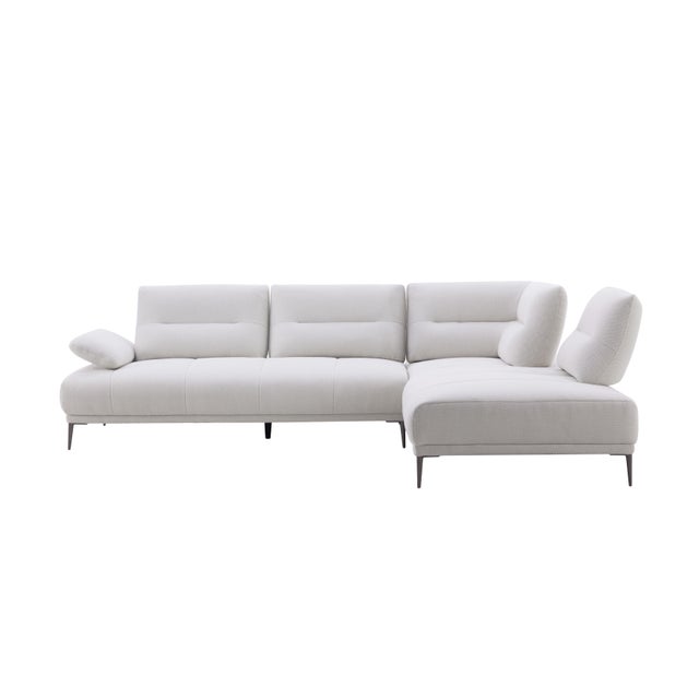 Ivory Manhattan Right Chaise Sectional Sofa With Adjustable Backrests For Sale - Image 8 of 12