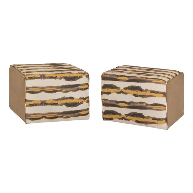 Pair of Anthony George Home Ottomans For Sale