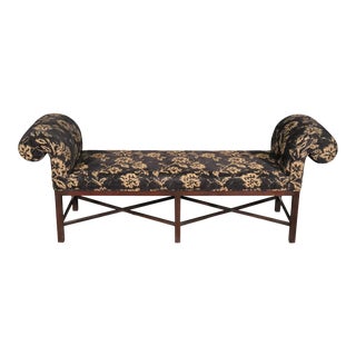Very Long Chippendale Baker Furniture Mahogany Window Bench Bedroom Seat For Sale