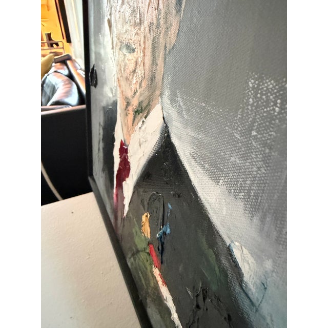 Abstract Tomoya Nakano Original Ronald Regan Framed Oil on Canvas Painting: Paid $2200 Usd For Sale - Image 3 of 5
