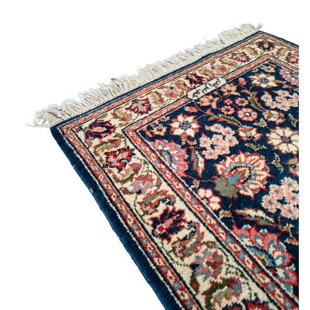 Vintage Hand-Knotted Middle Eastern Floral Runner Rug, Mid-20th Century For Sale - Image 6 of 8