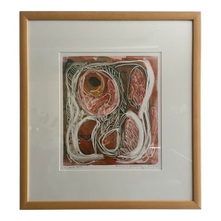 Abstract Organic Mixed Media Painting by Marjorie Schlossman, 19.5” X 21.25”, Signed For Sale