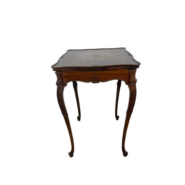 Vintage French Provincial Tall Square Table With Sculptural Turned Legs For Sale - Image 14 of 15