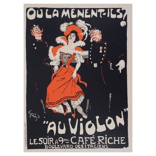 Jules Alexandre Grün, Café Riche, 1897, Original Lithograph For Sale