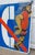 An Urban Art Painting on a vintage metal Advertising Sign. The Sign depicts a Telephone and the artwork is a lineman,...