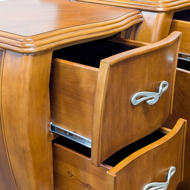 Wood Michael Amini Elegant Wood Dresser With Mirror and Multiple Drawers For Sale - Image 7 of 13