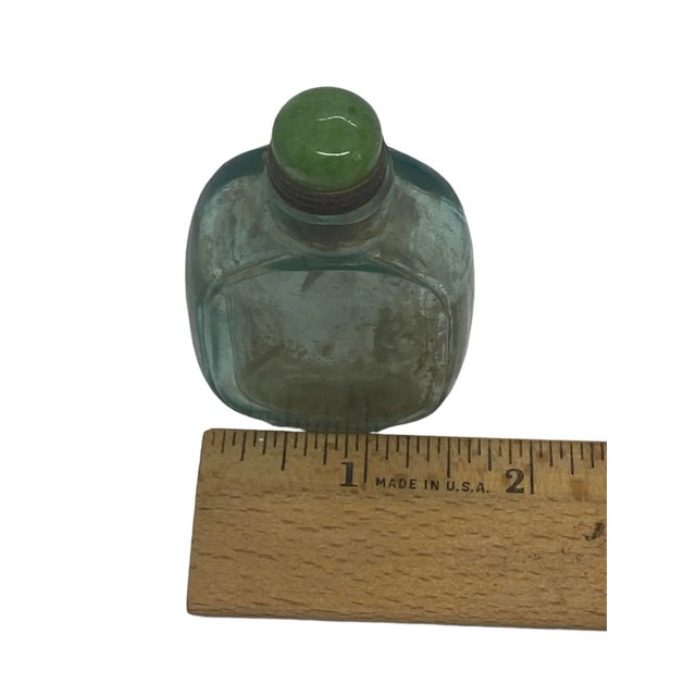 Vintage Early 20th Century Chinese Green Glass Snuff Bottle For Sale - Image 11 of 13