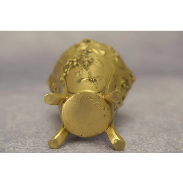 Gold Art Nouveau Bronze Vase by Louchet Ciseleur, 1900s For Sale - Image 8 of 9