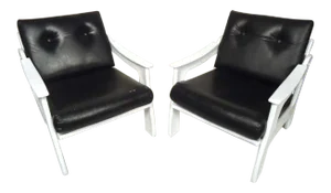 Vintage Modern Vinyl Chairs - a Pair