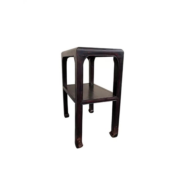 Black Chinese Lacquered Wooden Table With Curved Legs, C. 1950 For Sale - Image 8 of 10