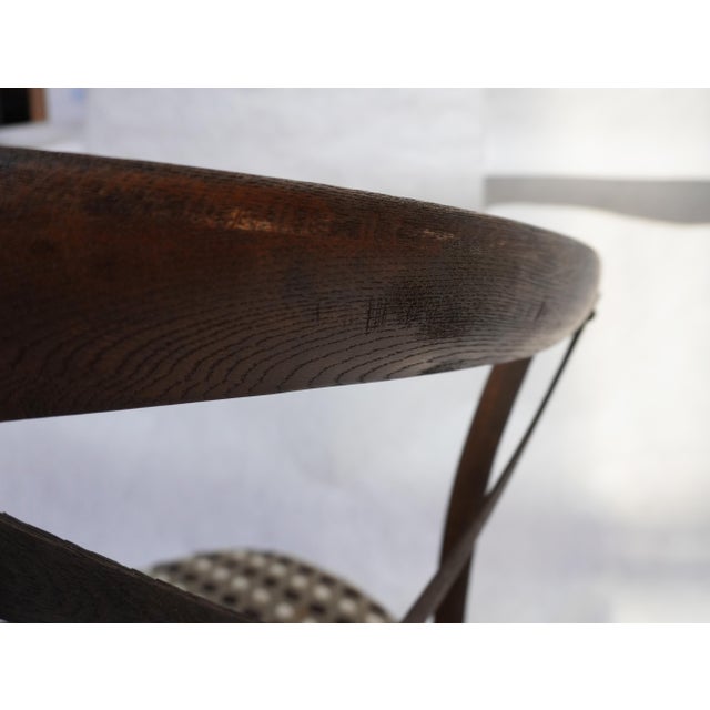 Wood Bent Wood Cross Back Dining Chair With Caned Seat and Cushion For Sale - Image 7 of 11