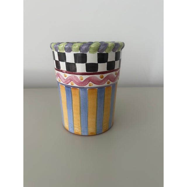 Farmhouse Mackenzie-Childs Piccadilly Utensil Holder For Sale - Image 3 of 4