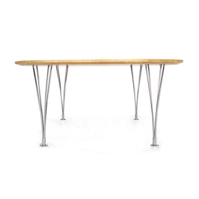 Bruno Mathsson Piet Hein & Bruno Mathsson "Super Ellipse" Coffee Table in Karelian Birch, Sweden, Circa 1960s For Sale - Image 4 of 17