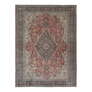 1970s Vintage Persian Handmade Wool 8x11 Red Area Rug For Sale