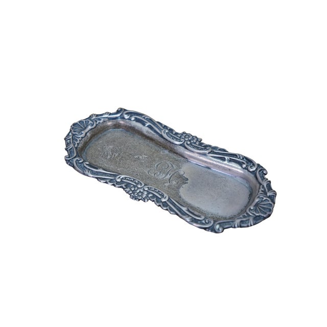Art Nouveau Antique Art Nouveau Duhme & Co Sterling Silver 925 Pin Tray Dish 44g 5.5" For Sale - Image 3 of 11