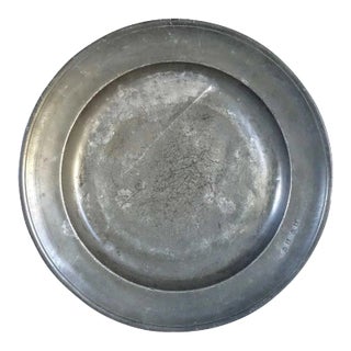 English Georgian Pewter Charger Plate For Sale