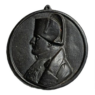 Vintage French Cast Iron Napoleon Portrait Wall Plaque For Sale