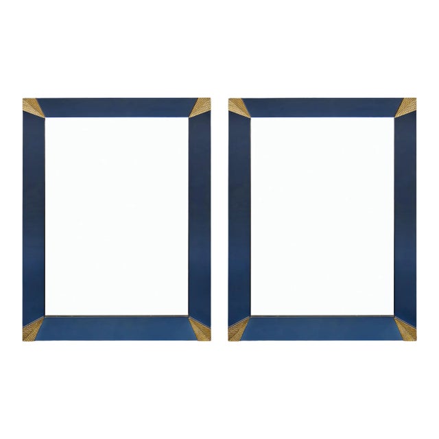 Vintage Murano Blue Mirrors - a Pair For Sale