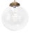 Large Vintage Clear Glass and Brass Globe Pendant Light For Sale