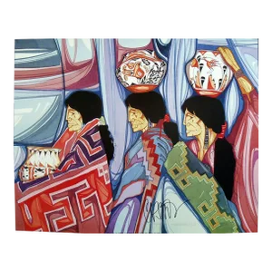 1990s Amado Pena Tres Artesanas Hand Signed Fine Art Print