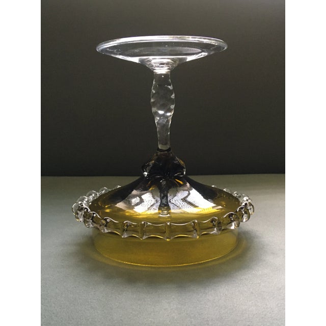 Boho Chic Early 20th Century Glass Footed Compote Dish For Sale - Image 3 of 13