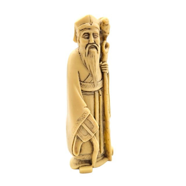 Action-Lobeco Italian Resin Figurine Pair, Asian Man and Woman, 7-Inch For Sale - Image 4 of 14