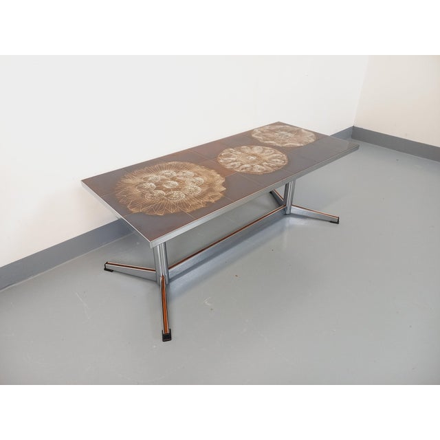 Vintage Coffee Table in Ceramic and Chrome Metal, 1970s For Sale - Image 13 of 13