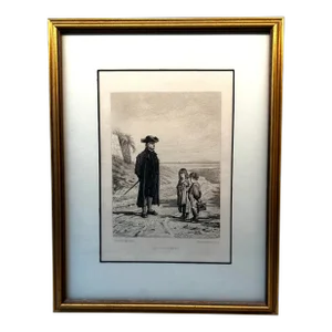 Leopold Lowenstam / Carl Schloesser Etching “The Reprimand”