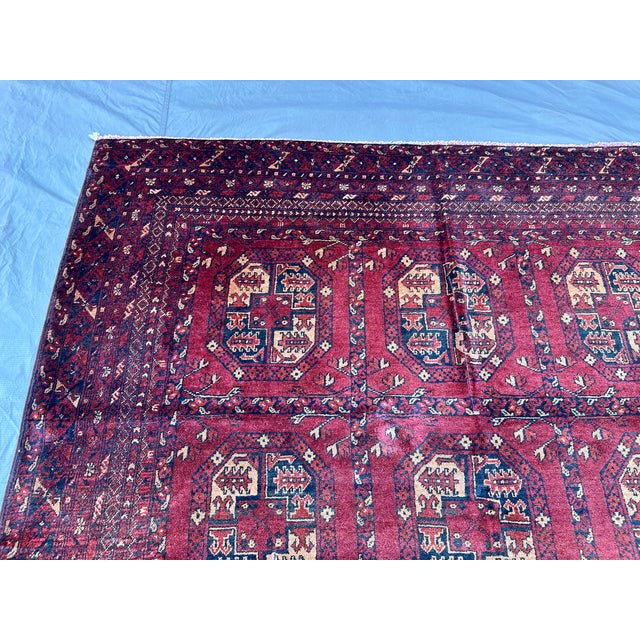 Textile Red Mauri Bokhara Hand-Knotted Wool Rug - 8'8" X 5'6" For Sale - Image 7 of 13