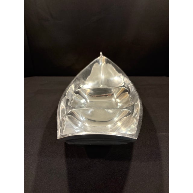 Nautical Early 21st Century Aluminum Dory Boat Sectioned Serving Dish For Sale - Image 3 of 7
