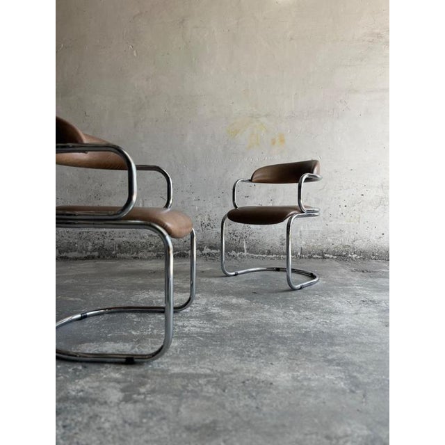 Vintage Italian Chrome and Skai Armchair, 1970s For Sale - Image 16 of 18